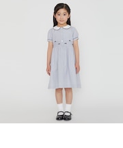 【トドラーサイズ】 丸衿つきパフスリーブワンピース