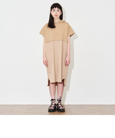 【AMI】ショートパーカドッキングワンピース