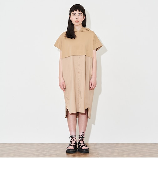 【AMI】ショートパーカドッキングワンピース