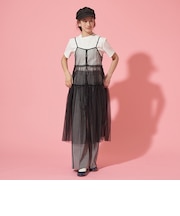 【AMI】ドットチュールワンピースインナーセット