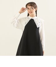 【AMI】カットワーク刺繍ビッグカラーブラウス
