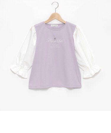 袖切り替えネックレスTシャツ
