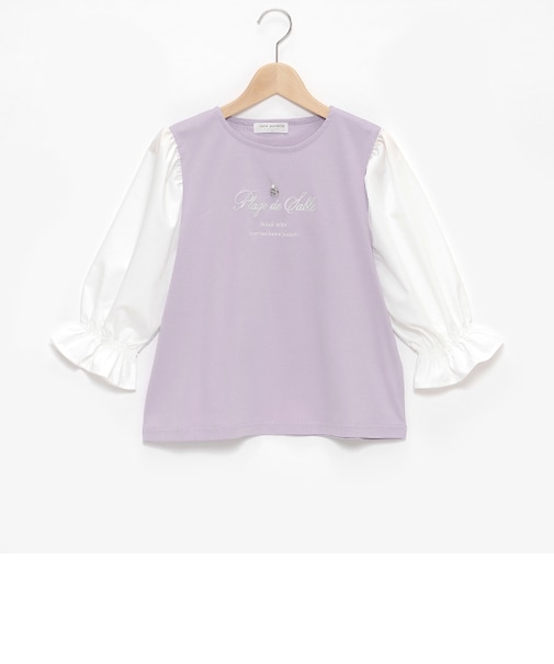袖切り替えネックレスTシャツ