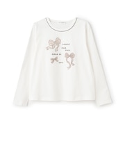リボンアップリケTシャツ