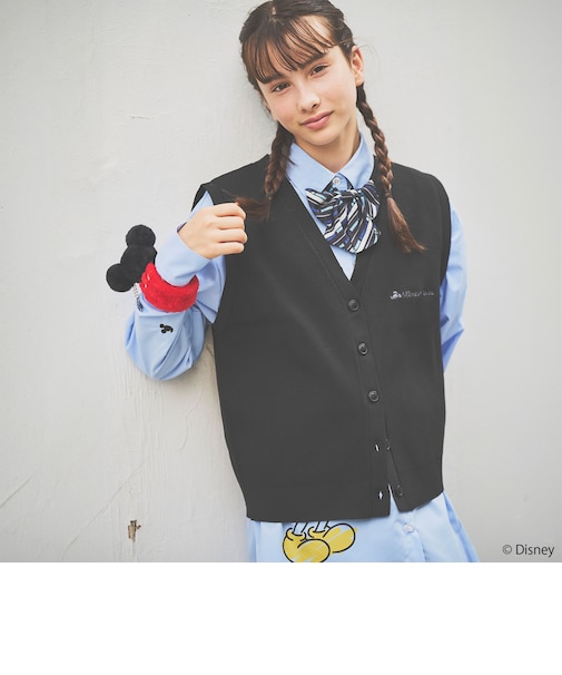 【130cmあり】【Disney】ニットベスト&シャツセット