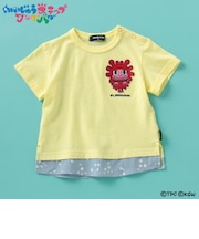 【かいじゅうステップ ワンダバダ】 キャラクターワッペンレイヤード風Tシャツ