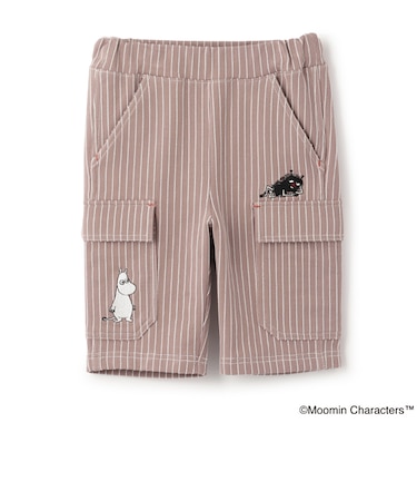 MOOMIN/刺しゅうストライプ6分丈パンツ