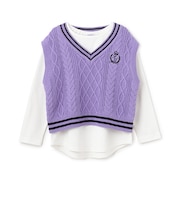 ニットベスト＋長袖Tシャツ