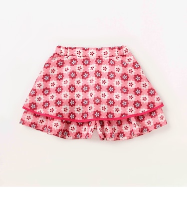Gingham Flower二段キュロット【日本製】