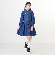 ボリュームスリーブフレアーワンピース