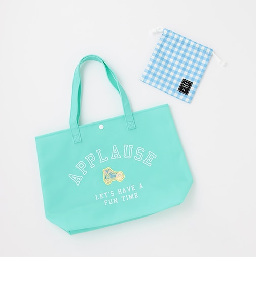 エナメルワッペンつきマットPVCトートBAG【SWIM】