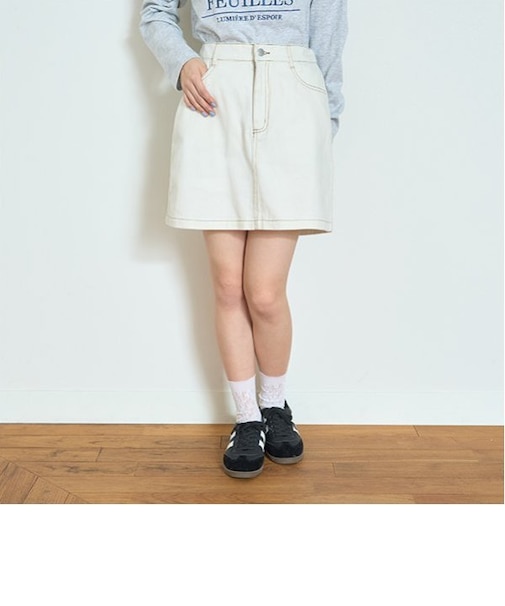 【ベーシック】【GOODPRICE】デニム・ツイル台形スカパン