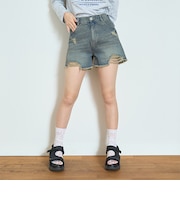 【LTXC】ダメージデニムショートパンツ