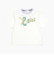 グラデプリント背中開き半袖Tシャツ