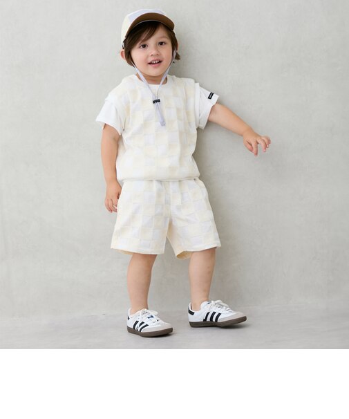 スクエア刺しゅうハーフパンツ