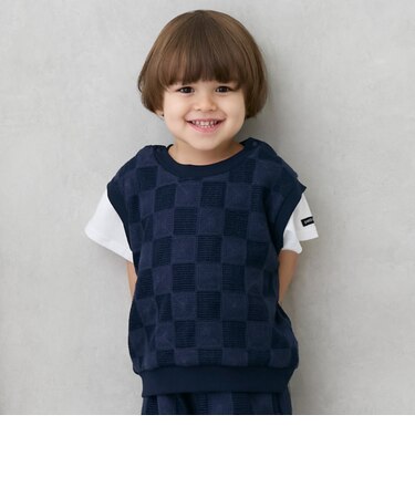 スクエア刺しゅうドッキング半袖Tシャツ