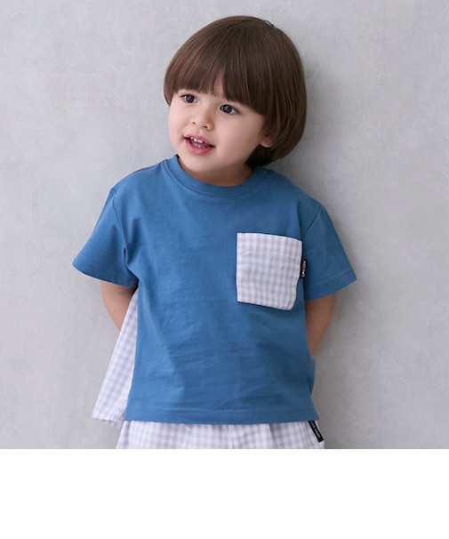 ギンガムポケット半袖Tシャツ