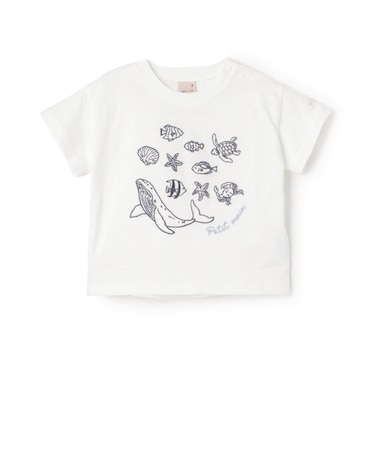 【接触冷感】海刺しゅう半袖Tシャツ(キッズサイズ)