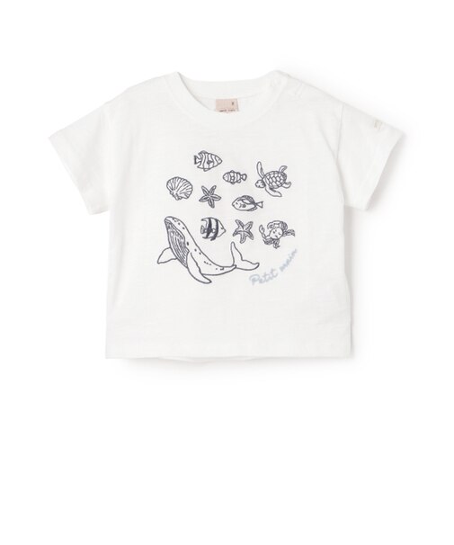 【接触冷感】海刺しゅう半袖Tシャツ(キッズサイズ)