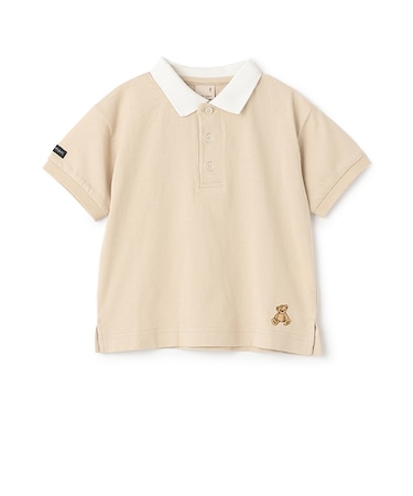【接触冷感】ポロ衿配色半袖Tシャツ