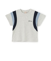 【接触冷感】袖ライン配色半袖Tシャツ