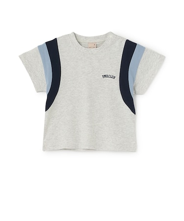 【接触冷感】袖ライン配色半袖Tシャツ
