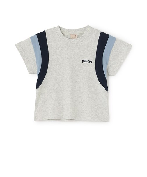 【接触冷感】袖ライン配色半袖Tシャツ