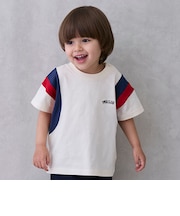 【接触冷感】袖ライン配色半袖Tシャツ