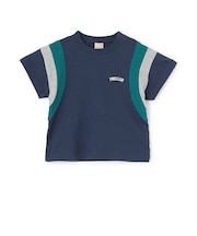 【接触冷感】袖ライン配色半袖Tシャツ