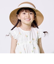 つば広折り畳みリボンハット