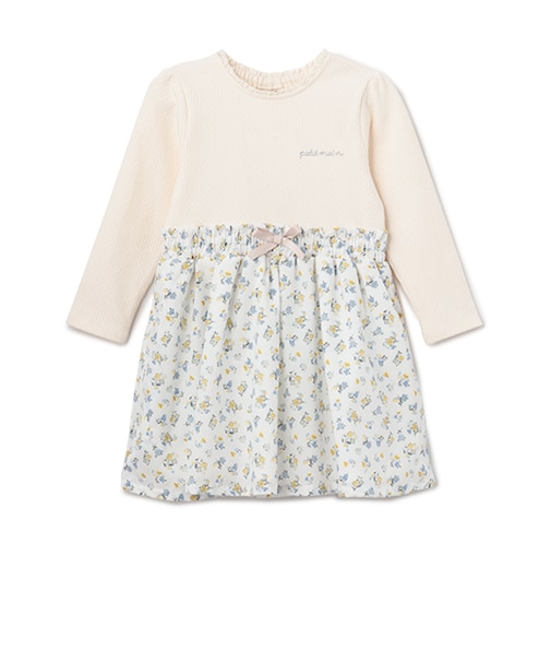 カット×布帛切り替えワンピース