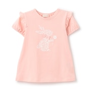 フラワーウサギ半袖Tシャツ