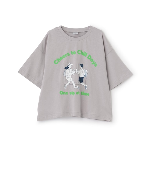 【綿100%】ピクニックモチーフ半袖Tシャツ