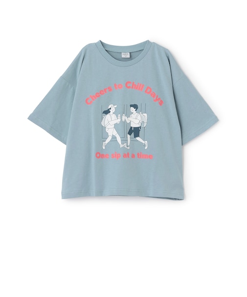 【綿100%】ピクニックモチーフ半袖Tシャツ