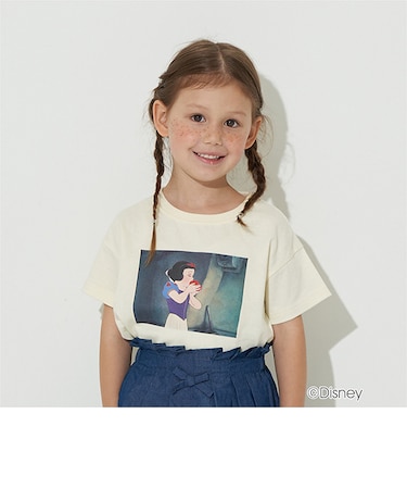 【型崩れしないやわらかコットン】【DISNEYプリンセス】シーンプリントTシャツ