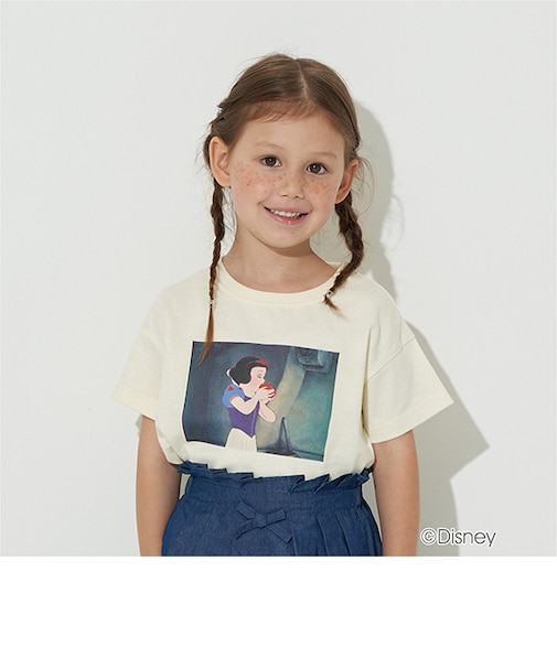 【型崩れしないやわらかコットン】【DISNEYプリンセス】シーンプリントTシャツ