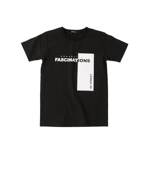 【大人向けサイズあり】OE天竺・縦ロゴプリント半袖Tシャツ