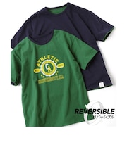 【大人向けサイズあり】天竺・ドロップショルダーリバーシブル半袖Tシャツ【セットアップ対応】