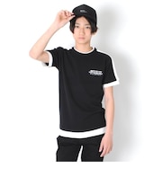 【大人向けサイズあり】Ｗフェイス・袖ライン半袖Ｔシャツ