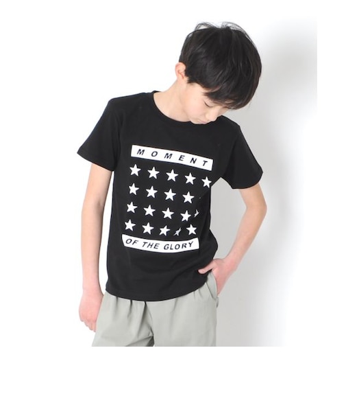 【大人向けサイズあり】天竺・スターＢＯＸプリント半袖Tシャツ