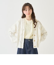 アーガイルメッシュカーディガン＆Tシャツセット