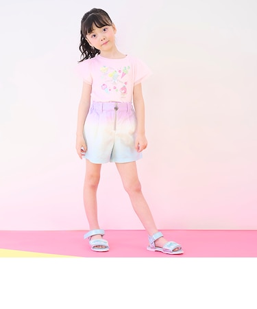 クラデーション・デニム　フロントZIPショートパンツ