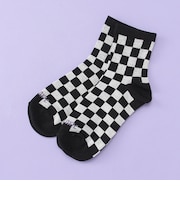 フラッグチェッククルーソックス