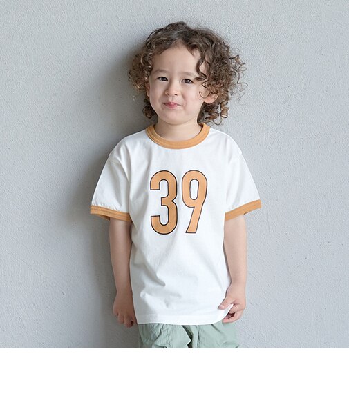 【型崩れしないやわらかコットン】ナンバリングリンガーTシャツ