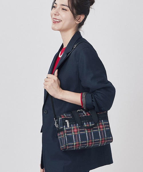 EVERYDAY SM SATCHEL ネイビータータン｜レスポートサックの