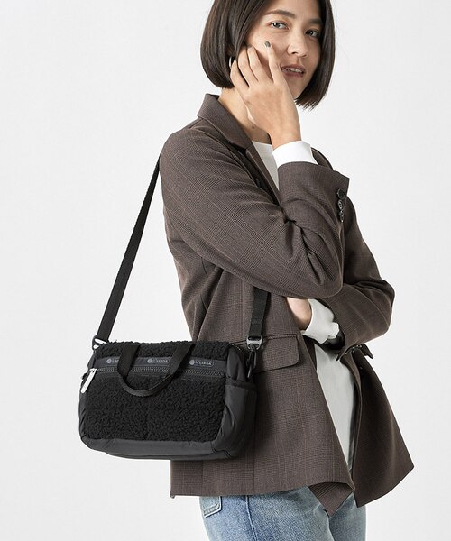 PUFFY MINI DUFFEL ジェットブラックシェルパ｜レスポートサックの