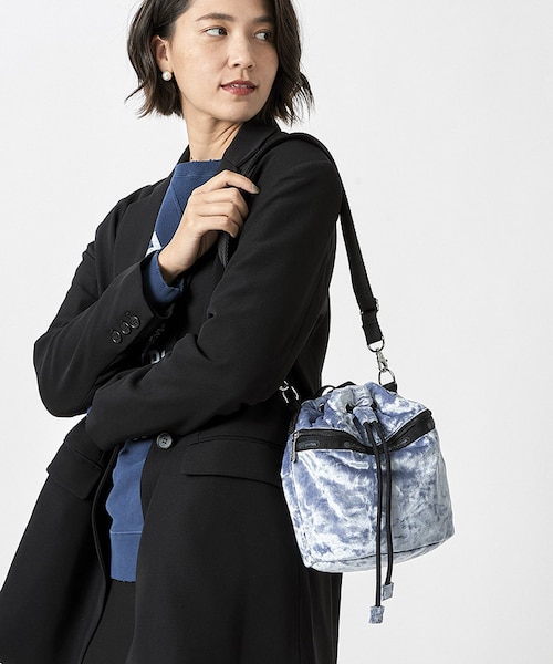 レスポ　DRAWSTRING BUCKET BAG チェリーウッド　ベロア レスポ DRAWSTRING BUCKET BAG チェリーウッド ベロア - メルカリ