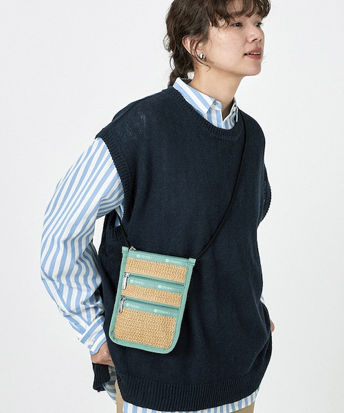 RAFFIA 3 ZIP XBODY セージグリーンラフィア｜レスポートサックの