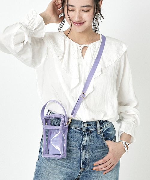 CLEAR MINI N/S TOTE クリア/パープル｜レスポートサックの