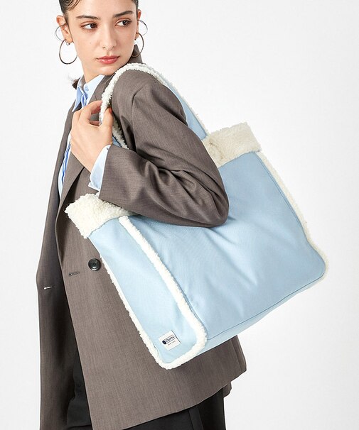 TWO WAY DENIM TOTE ライトデニムウォッシュ/シェルパ